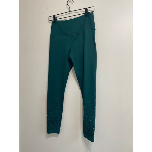 Trendy Zella Laser Cut Leggings - Green - Picture 3 of 11